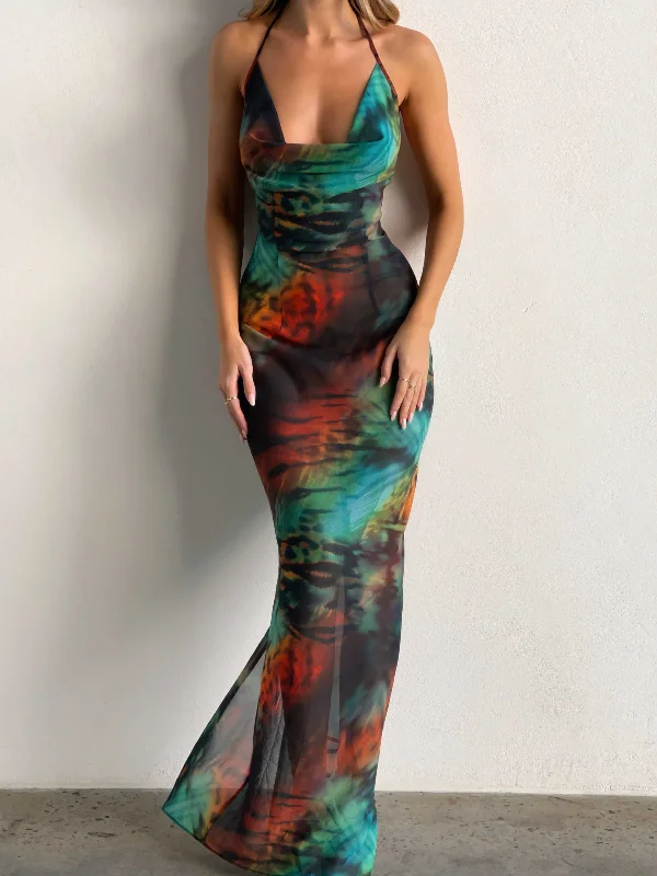 ABELLA MAXI DRESS MOODY LEOPARD Classic Black Maxi Dress