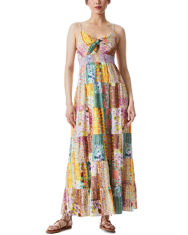 alice + olivia Karolina Linen-Blend Maxi Dress