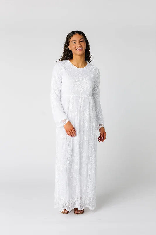 All Lace Pocket Embroidered Maxi Dress Comfortable Satin Maxi Dress