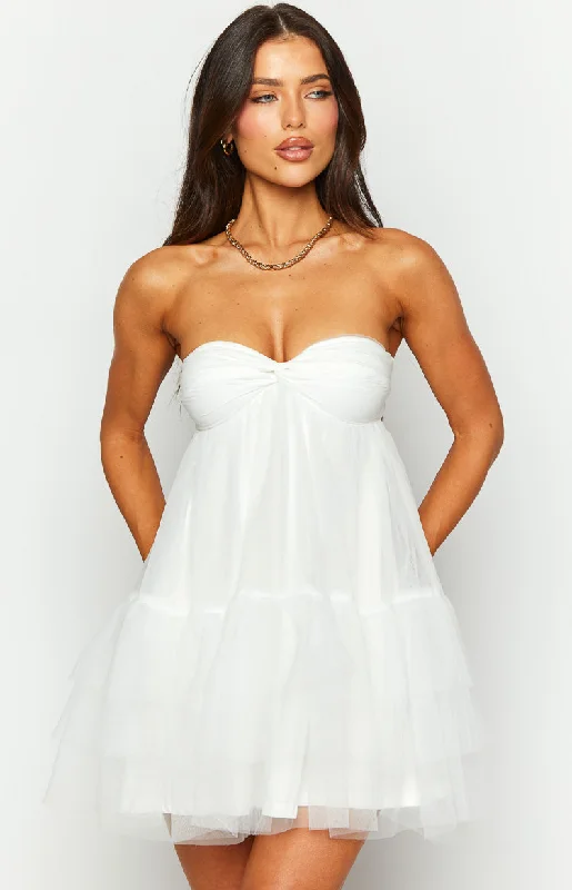 Amba White Strapless Mini Dress