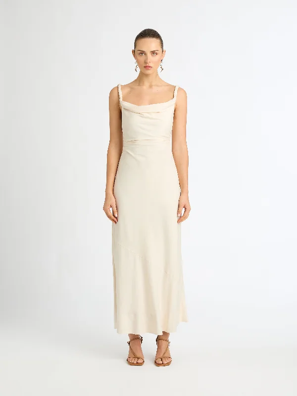 ANGELINA MAXI DRESS Cozy Ruffle Sleeve Maxi Dress