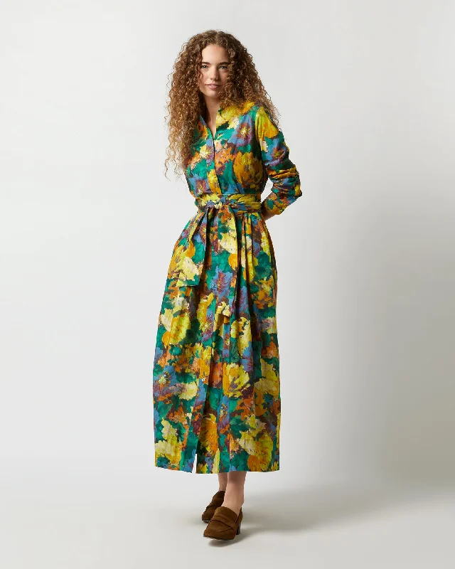 Classic Shirtwaist Maxi Dress in Multi Artists Bouquet Liberty Fabric Elegant Maxi Dress with Pockets Classic Shirtwaist Maxi Dress in Multi Artists Bouquet Liberty Fabric Elegant Maxi Dress with Pockets