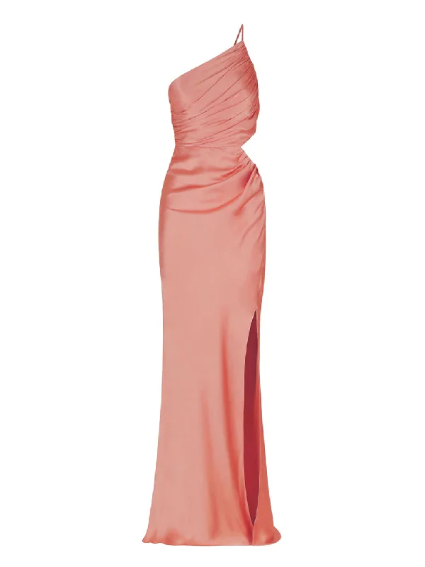 Shona Joy Asymmetrical Gathered Maxi Dress in Antique Rose Cozy Maxi Dress with Slit Shona Joy Asymmetrical Gathered Maxi Dress in Antique Rose Cozy Maxi Dress with Slit
