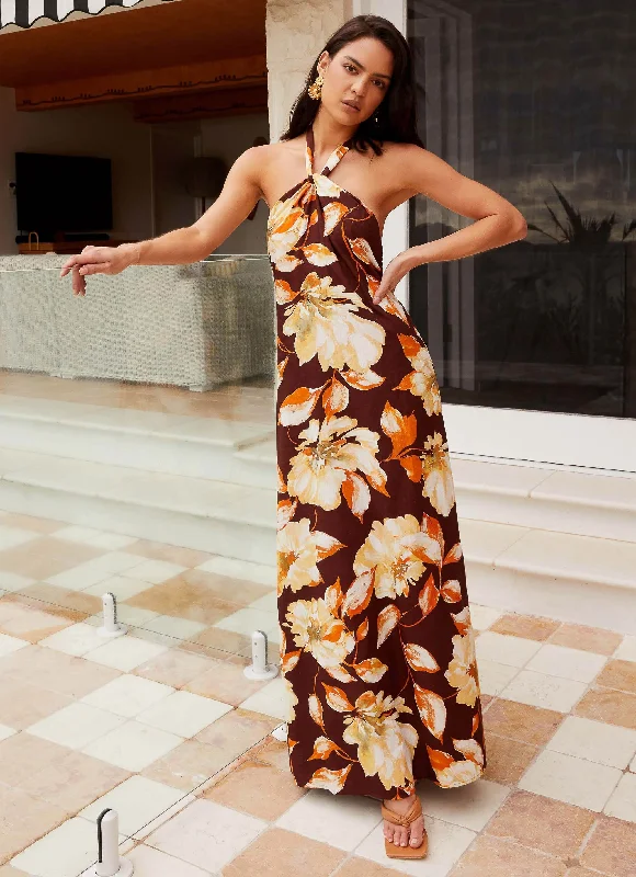 Golden Child Linen Maxi Dress Fashionable Chiffon Tiered Maxi Dress