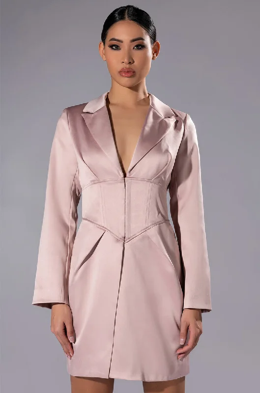 TEA TIME CORSET MINI DRESS IN MAUVE Comfortable Ruffle Mini Dress