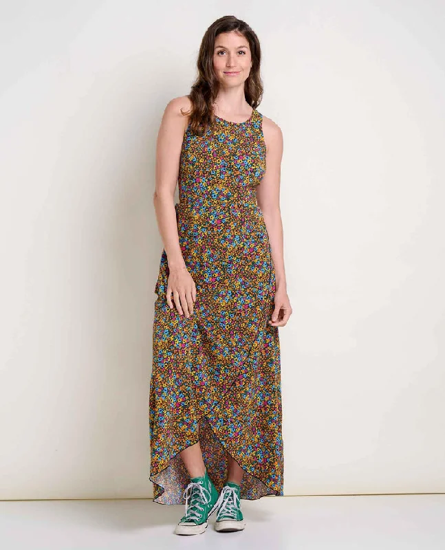 Women's Sunkissed Maxi Dress - Black Micro Floral Print