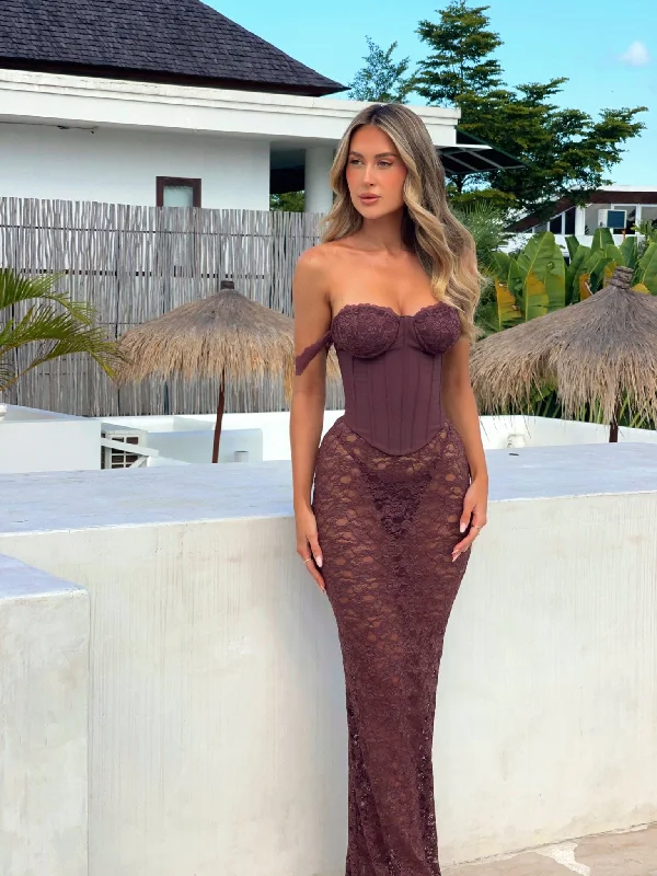 ZANA MAXI DRESS DARK MAUVE Elegant Silk Maxi Dress