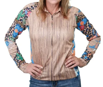 Cowgirls Don't Cry Zipper Shirt Fashionable Plaid Short Sleeve