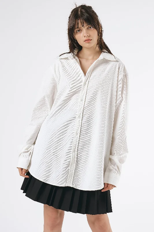 Linda Oversized Corduroy Shirt Elegant Lace Short Sleeve