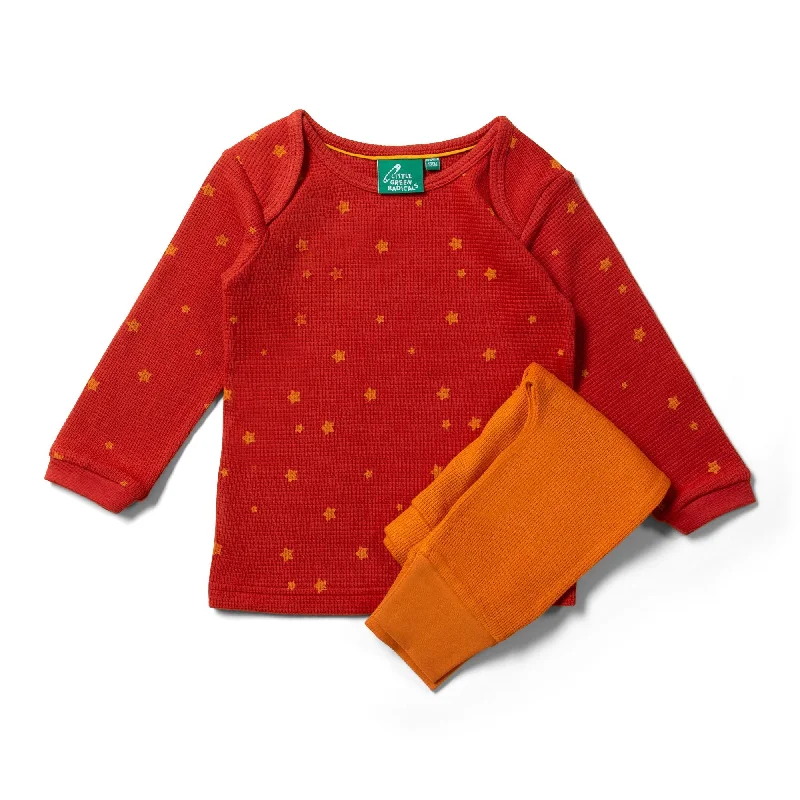 Hazelnut Stars Organic Waffle Shirt & Jogger Playset Modern Short Sleeve Top
