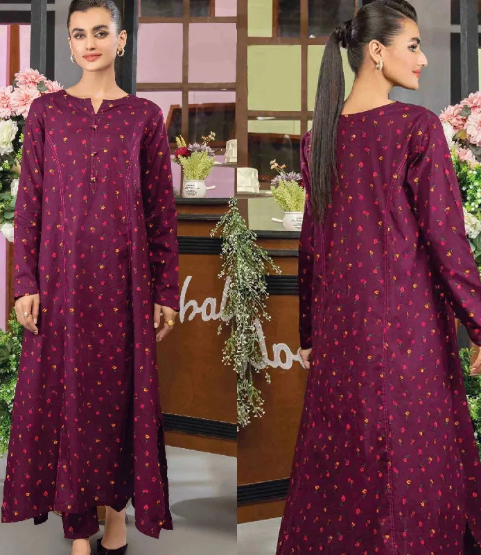 1pc LimeLight Winter Cotton Shirt U2532-Magenta Stylish Printed Short Shirt