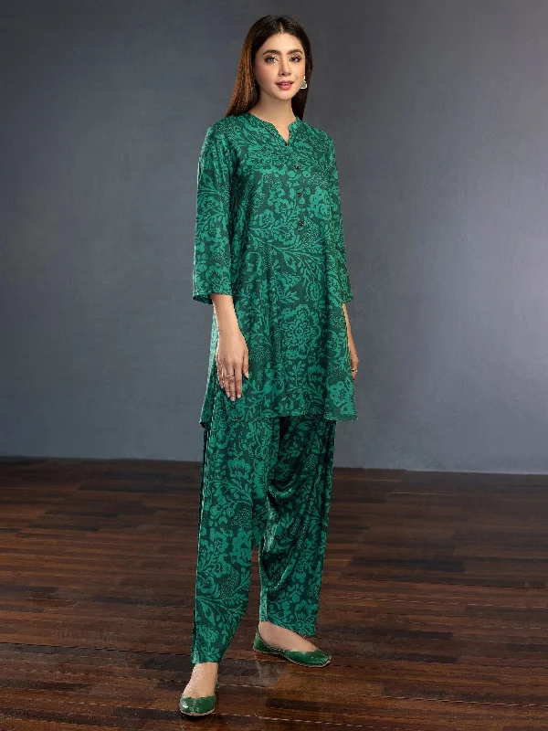 1pc Ready to Wear Shirt by Limelight U2865-Green Chic Button-Up Short Shirt