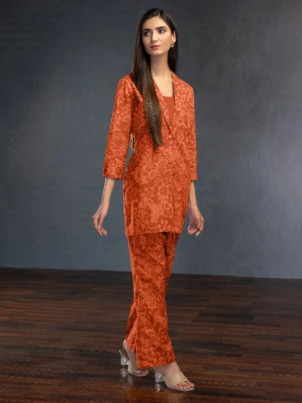 1pc Ready to Wear Shirt by Limelight U2865-Orange Casual Loose Short Sleeve