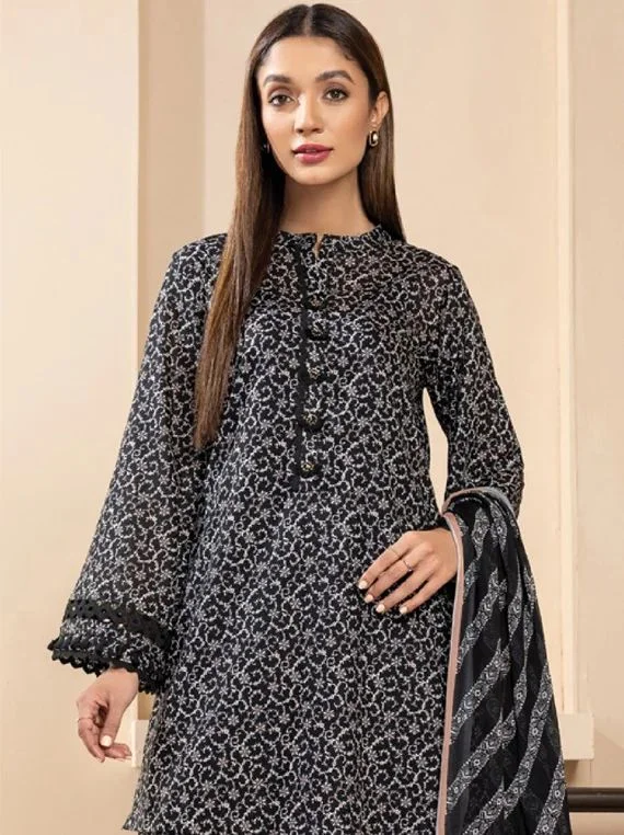2pc Ready to Wear Shirt by Limelight U2894-Black Elegant Silk Short Shirt