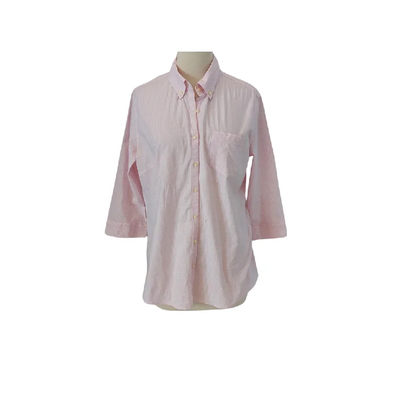 Banana Republic Pink Checked Shirt | Gently Used | Comfortable Stretch Short Shirt