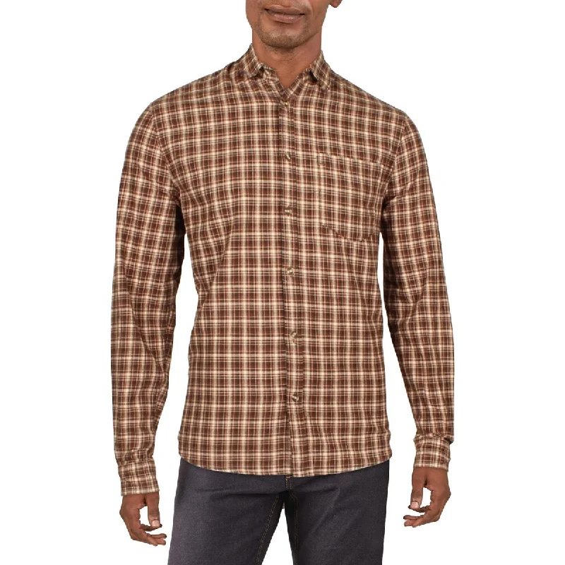Cotton On Mens Micro Checked Collared Button-Down Shirt Comfortable Peplum Short Shirt Cotton On Mens Micro Checked Collared Button-Down Shirt Comfortable Peplum Short Shirt
