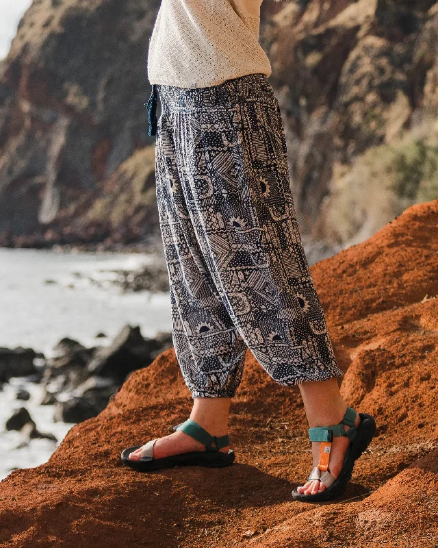 Daylily Loose Trouser - Vintage Patchwork Navy Trousers Denim Distressed