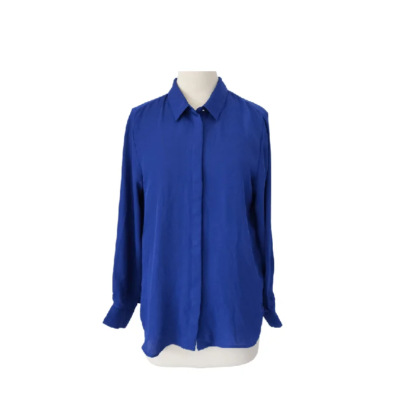 H&M Cobalt Blue Collared Shirt | Pre Loved | Cozy Summer Short Shirt