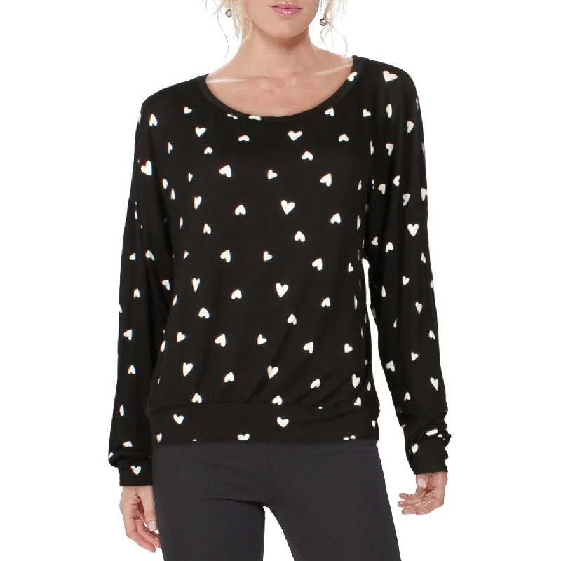 Honeydew Womens Wake Me Up Heart Print Long Sleeve Sleep Tee Terry Blend Velvet Blend Canvas Blend Honeydew Womens Wake Me Up Heart Print Long Sleeve Sleep Tee Terry Blend Velvet Blend Canvas Blend