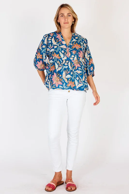 Ibisa - San Jose Shirt - Ocean Classic Cropped Short Sleeve