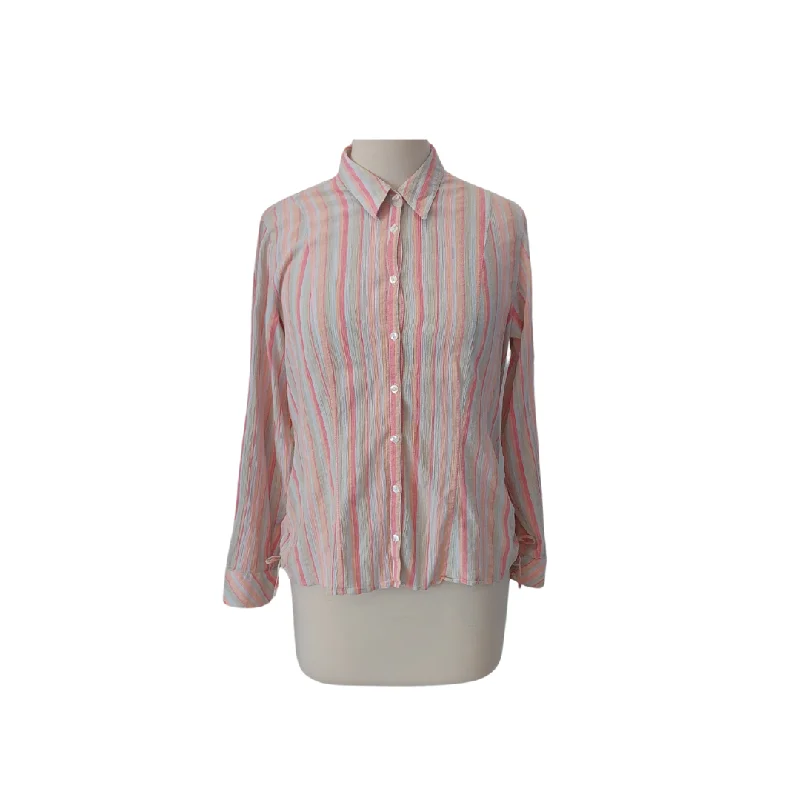 Marks & Spencer Striped Collared Shirt | Gently Used | Comfortable Pocket Short Shirt