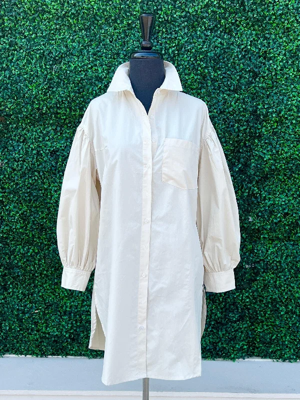 Cotton Shirt Tunic Relaxed Cotton Short Blouse