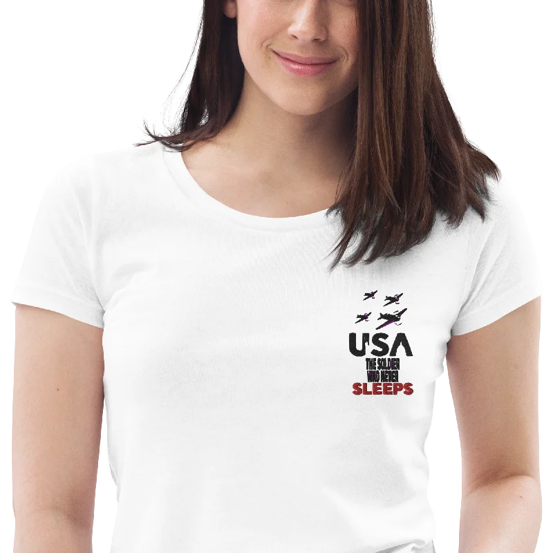 Women's fitted eco tee Mesh Canvas Denim