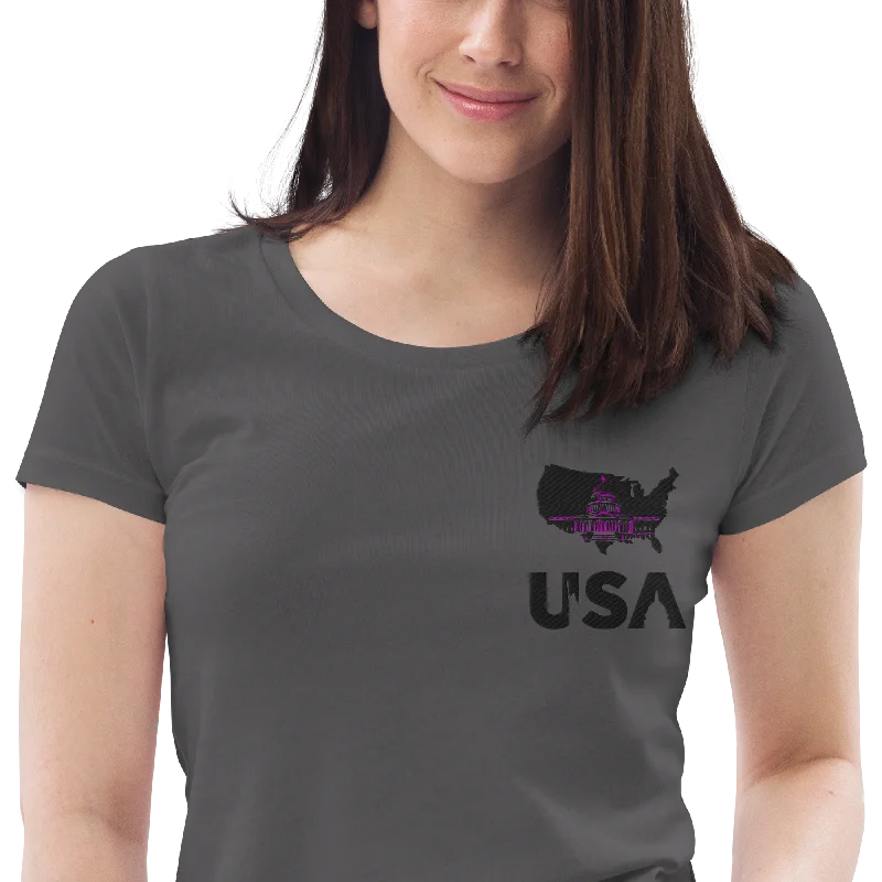 Women's fitted eco tee Handmade Hand-knitted Hand-woven