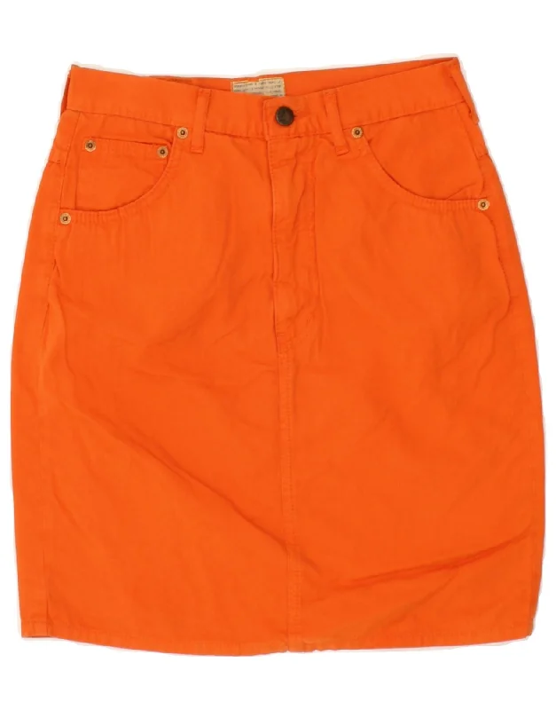 AMERICANINO Womens Straight Skirt UK 16 Large W34 Orange Cotton lace skirt intricate AMERICANINO Womens Straight Skirt UK 16 Large W34 Orange Cotton lace skirt intricate