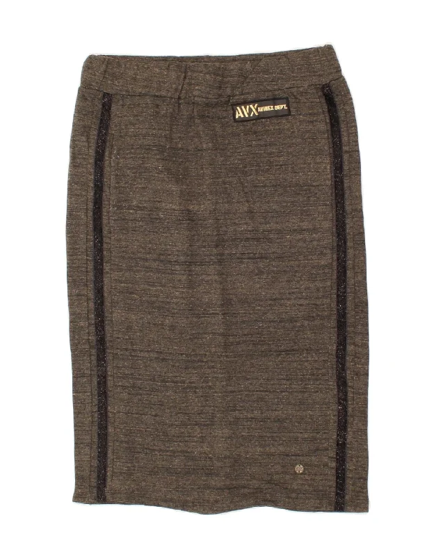 AVIREX Womens Straight Skirt Medium  W30 Grey Cotton chiffon skirt floaty