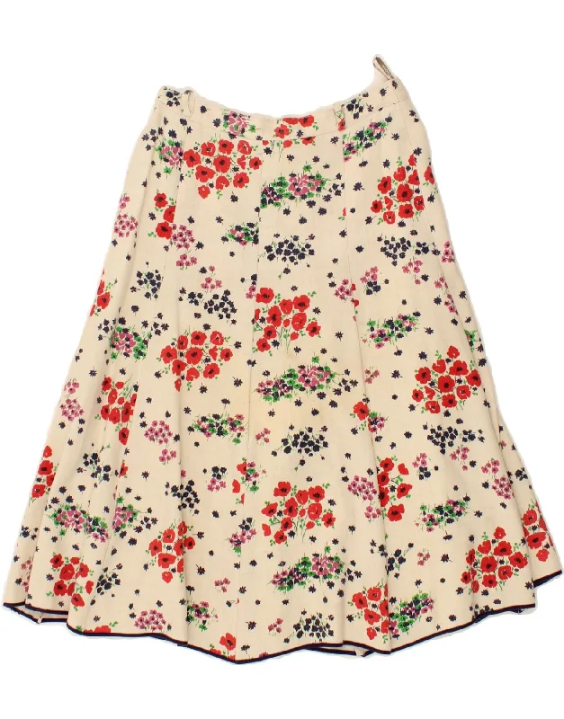 BARCO SPORT Womens A-Line Skirt IT 44 Medium W30  Beige Floral