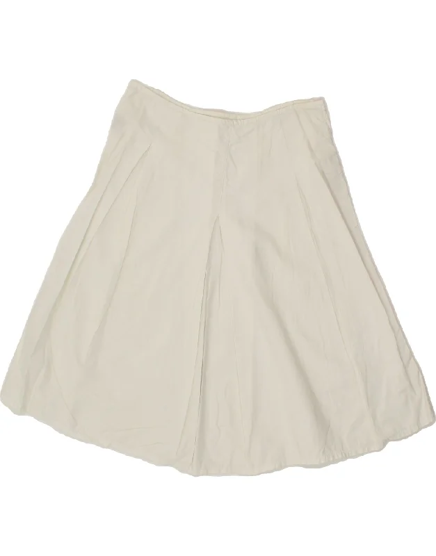 BENETTON Womens A-Line Skirt IT 40 Small W30 White Cotton lace skirt intricate
