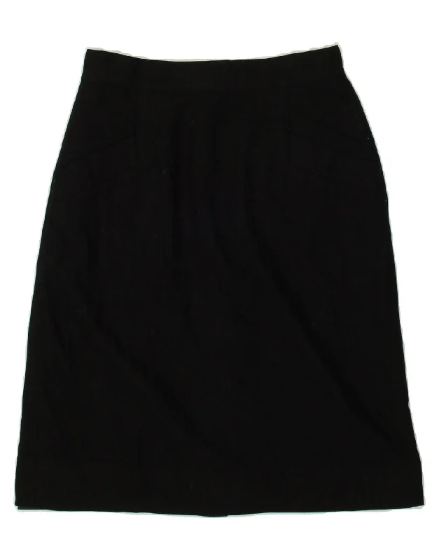 BENETTON Womens A-Line Skirt W27 Small  Black