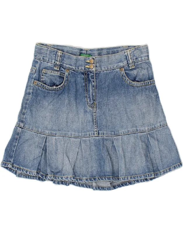 BENETTON Womens Denim Skirt W28 Medium Blue leather skirt sleek