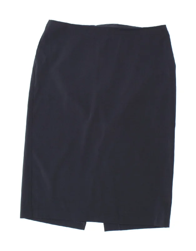 BENETTON Womens Midi Skirt W28 Medium Navy Blue Polyester tiered skirt playful