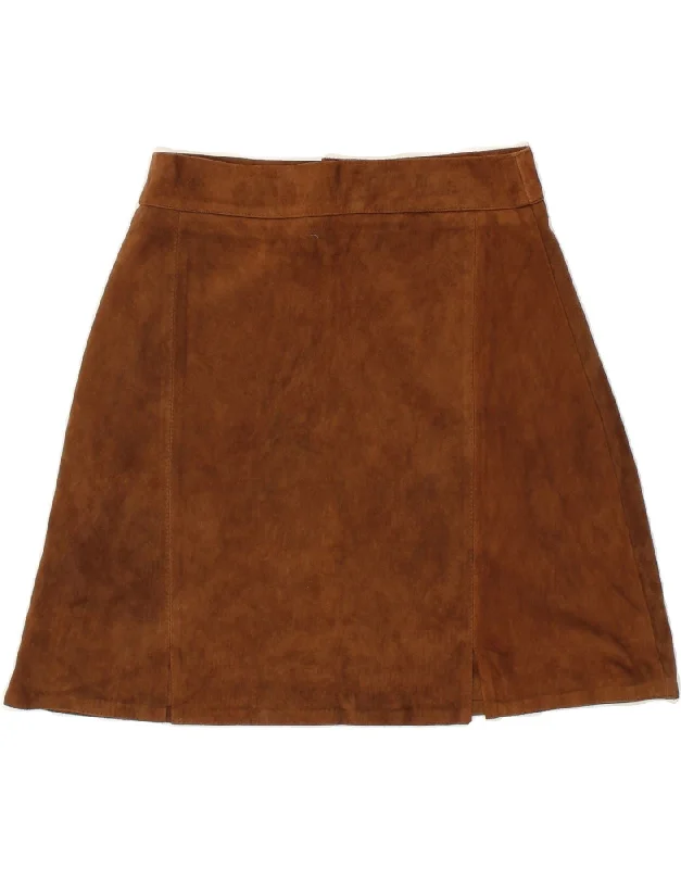 CONBIPEL Womens Suede A-Line Skirt W25 XS Brown mini skirt trendy