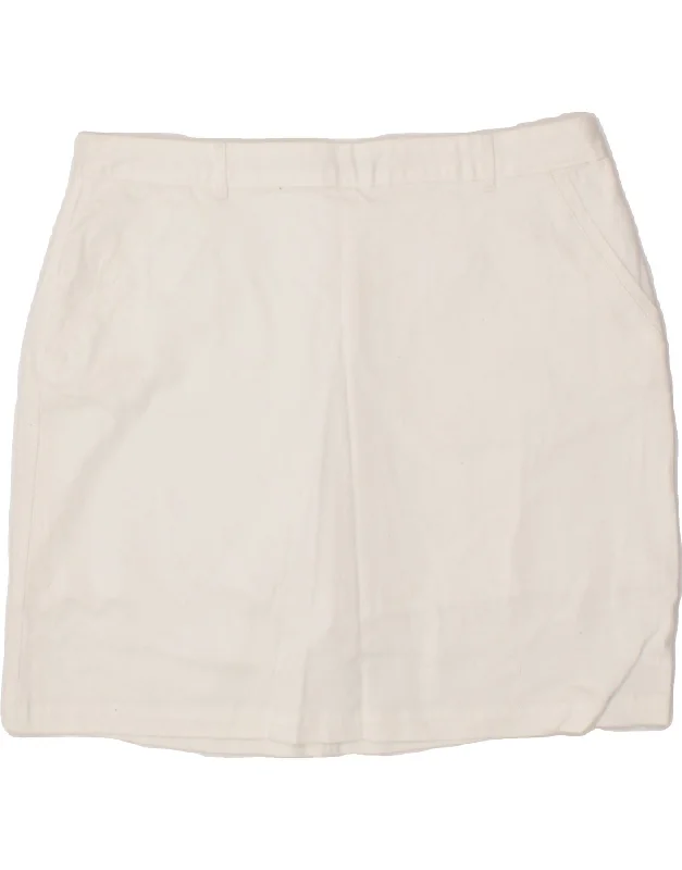 DOCKERS Womens Straight Skirt W34 Large White corduroy skirt textured
