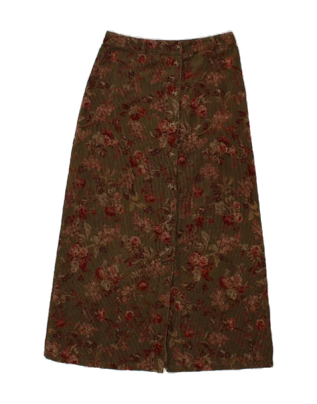 EDDIE BAUER Womens Corduroy Skirt US 8 Medium W30 Khaki Floral Cotton denim skirt fashionable EDDIE BAUER Womens Corduroy Skirt US 8 Medium W30 Khaki Floral Cotton denim skirt fashionable