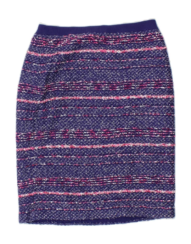 ELEGANCE Womens Pencil Skirt UK 12 Medium W28 Blue Striped Cotton chiffon skirt airy ELEGANCE Womens Pencil Skirt UK 12 Medium W28 Blue Striped Cotton chiffon skirt airy