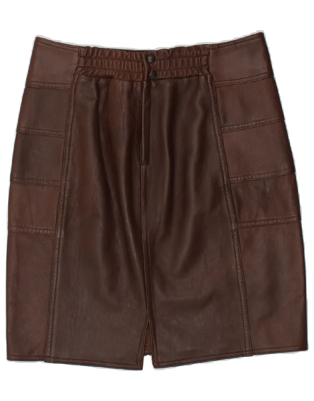 ESSEBI Womens High Waist Leather Skirt IT 46 Large W28 Brown Leather chiffon skirt flowing ESSEBI Womens High Waist Leather Skirt IT 46 Large W28 Brown Leather chiffon skirt flowing