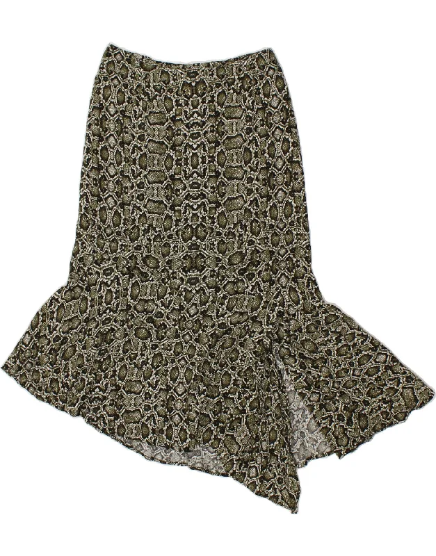ESSENTIEL Womens Asymmetrical Skirt EU 38 Medium W30 Green Animal Print leather skirt bold ESSENTIEL Womens Asymmetrical Skirt EU 38 Medium W30 Green Animal Print leather skirt bold