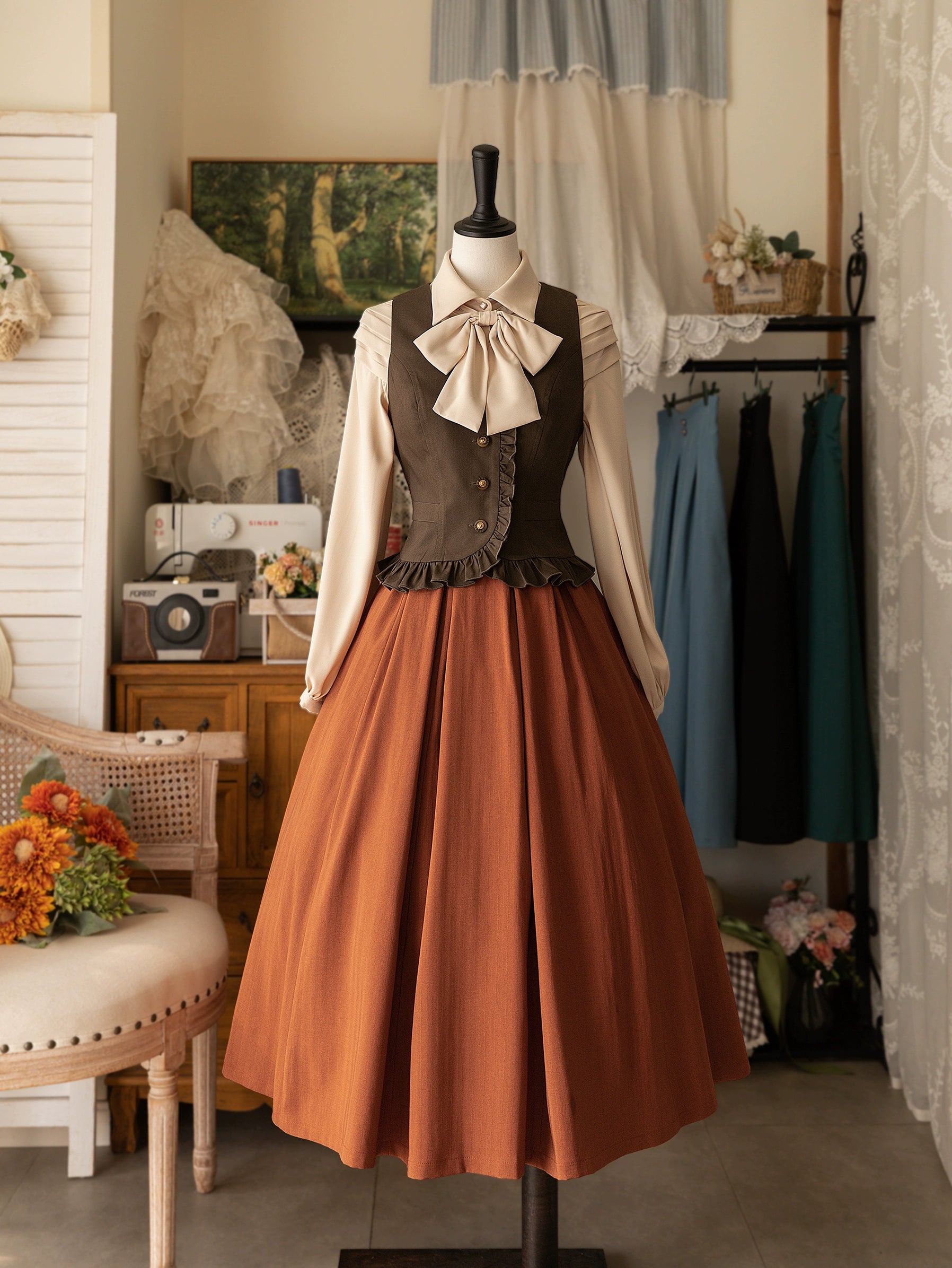Forest Wardrobe~Forest basket~Classic Elegant Lolita SK Spring Autumn Versatile Skirt athletic skirt fit