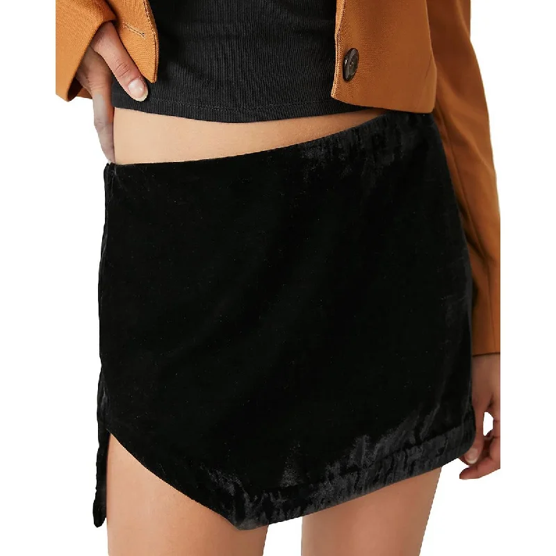 Free People Womens Annalise Velvet Short Mini Skirt lightweight skirt design