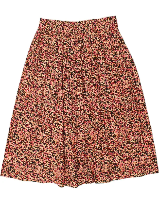 H&M Womens Pleated A-Line Skirt UK 14 Large W32 Multicoloured Floral wool skirt sturdy H&M Womens Pleated A-Line Skirt UK 14 Large W32 Multicoloured Floral wool skirt sturdy