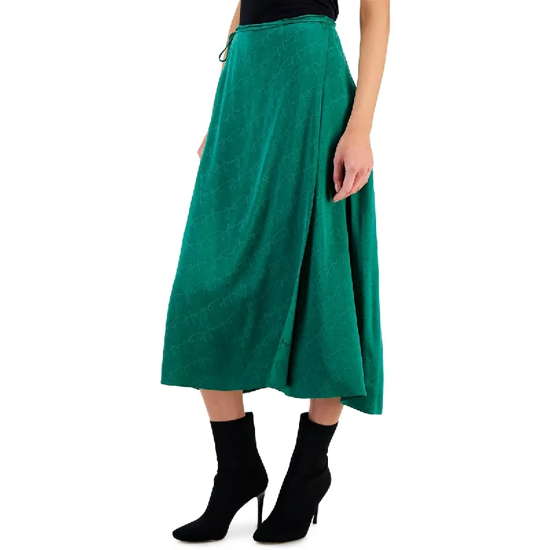 Hugo Boss Womens Logo Cotton Wrap Skirt corduroy skirt durable