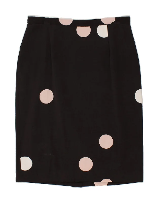 JIGSAW Womens Pencil Skirt UK 10 Small W28  Brown Spotted Viscose satin skirt smooth