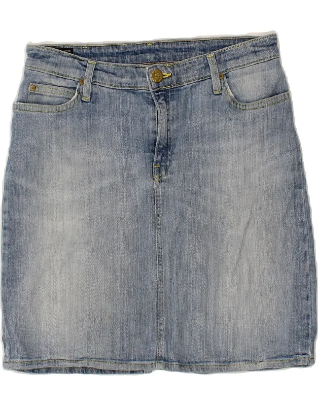 LEE Womens Denim Skirt W30 Medium Blue Cotton