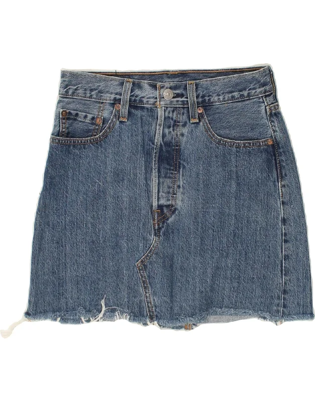 LEVI'S Womens Denim Skirt W25 XS Blue Cotton