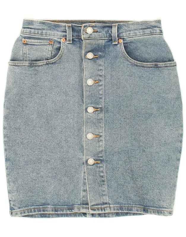 LEVI'S Womens Denim Skirt W27 Small Blue Cotton