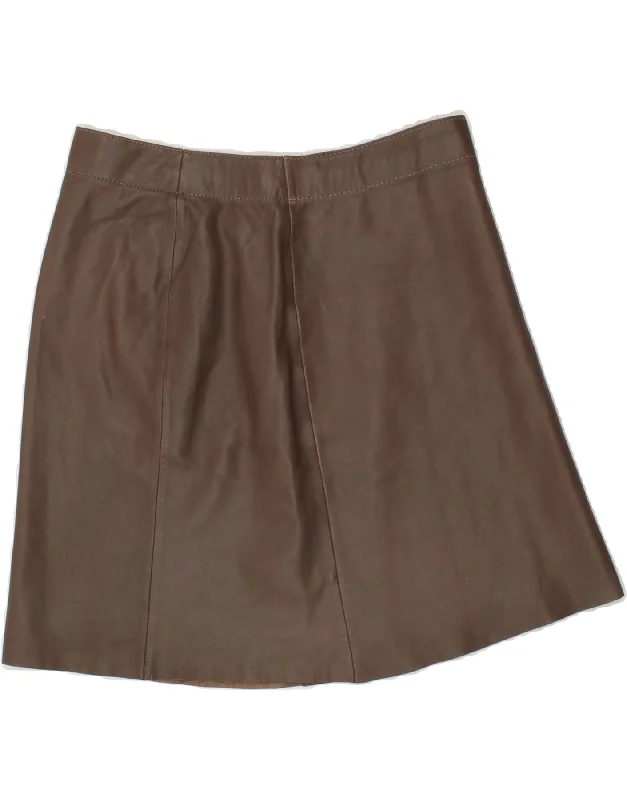 MARCCAIN Womens Leather Skirt W30 Medium Brown Leather